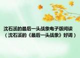 沈石溪的最后一头战象电子版阅读（沈石溪的《最后一头战象》好词）