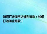 如何打造淘宝店铺引流款（如何打造淘宝爆款）