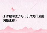 于洋被淘汰了吗（于洋为什么要消极比赛）