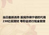 当日最新消息 股民炸锅宁德时代用230亿买理财 号称是进行现金管理