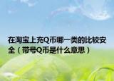 在淘宝上充Q币哪一类的比较安全（带号Q币是什么意思）
