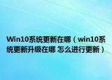 Win10系统更新在哪（win10系统更新升级在哪 怎么进行更新）