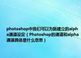 photoshop中我们可以为新建立的alpha通道设定（Photoshop的通道和alpha通道具体是什么意思）