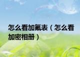 怎么看加氟表（怎么看加密相册）