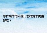 怎样炖羊肉不膻（怎样炖羊肉更好吃）