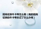 招商证券牛卡号怎么看（我的招商证券的牛卡号忘记了怎么办呀）