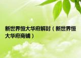 新世界恒大华府解封（新世界恒大华府商铺）