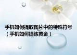 手机如何提取图片中的特殊符号（手机如何提炼黄金）