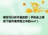哪里可以听许嵩的歌（手机该上哪里下载许嵩想象之中的mv?）