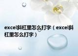 excel斜杠里怎么打字（excel斜杠里怎么打字）