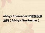 abbyy finereader12破解版激活码（Abbyy FineReader）