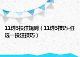 11选5投注规则（11选5技巧-任选一投注技巧）