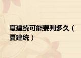 夏建统可能要判多久（夏建统）