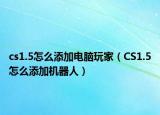 cs1.5怎么添加电脑玩家（CS1.5怎么添加机器人）