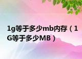 1g等于多少mb内存（1G等于多少MB）