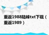 重返1988陆峰txt下载（重返1989）