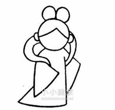 中秋节嫦娥仙子简笔画画法图片步骤- www.xiaoxiaohuajia.com