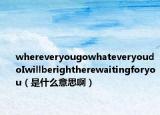 whereveryougowhateveryoudoIwillberightherewaitingforyou（是什么意思啊）
