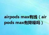airpods max有线（airpods max有降噪吗）