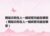 网易云陌生人一起听歌功能在哪里（网易云陌生人一起听歌功能在哪里）