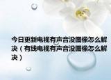 今日更新电视有声音没图像怎么解决（有线电视有声音没图像怎么解决）