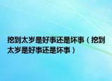 挖到太岁是好事还是坏事（挖到太岁是好事还是坏事）