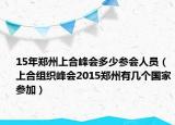15年郑州上合峰会多少参会人员（上合组织峰会2015郑州有几个国家参加）