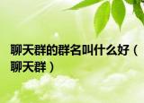 聊天群的群名叫什么好（聊天群）