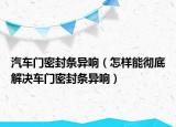 汽车门密封条异响（怎样能彻底解决车门密封条异响）