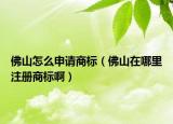 佛山怎么申请商标（佛山在哪里注册商标啊）