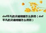 dnf平凡的灵魂精髓怎么获得（dnf平凡的灵魂精髓怎么得到）