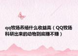 qq牧场养殖什么收益高（QQ牧场科研出来的动物到底赚不赚）