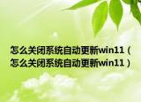 怎么关闭系统自动更新win11（怎么关闭系统自动更新win11）
