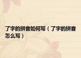 了字的拼音如何写（了字的拼音怎么写）