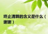 终止清算的含义是什么（谢谢）