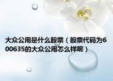 大众公用是什么股票（股票代码为600635的大众公用怎么样呢）