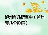 泸州有几所高中（泸州有几个影院）