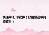 快递单 打印软件（好用快递单打印软件）