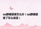qq群被禁言怎么办（qq群被禁言了怎么说话）