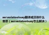 serveristoobusy翻译成汉语什么意思（serveristoobusy怎么解决）