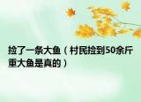 捡了一条大鱼（村民捡到50余斤重大鱼是真的）