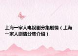 上海一家人电视剧分集剧情（上海一家人剧情分集介绍）