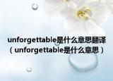 unforgettable是什么意思翻译（unforgettable是什么意思）