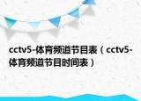 cctv5-体育频道节目表（cctv5-体育频道节目时间表）
