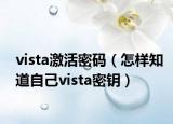 vista激活密码（怎样知道自己vista密钥）