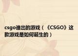 csgo谁出的游戏（《CSGO》这款游戏是如何诞生的）