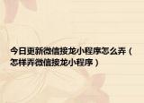 今日更新微信接龙小程序怎么弄（怎样弄微信接龙小程序）