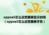 oppoa5怎么设置黑屏显示时间（oppoa5怎么设置黑屏手势）
