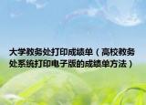 大学教务处打印成绩单（高校教务处系统打印电子版的成绩单方法）