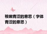 稚嫩青涩的意思（字体青涩的意思）
